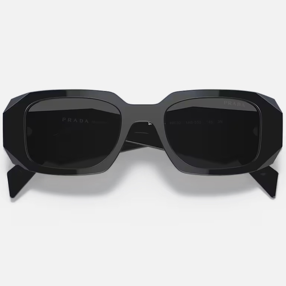Rectangle Sunglasses – Black Frame, Dark Grey Lenses, Luxury Style